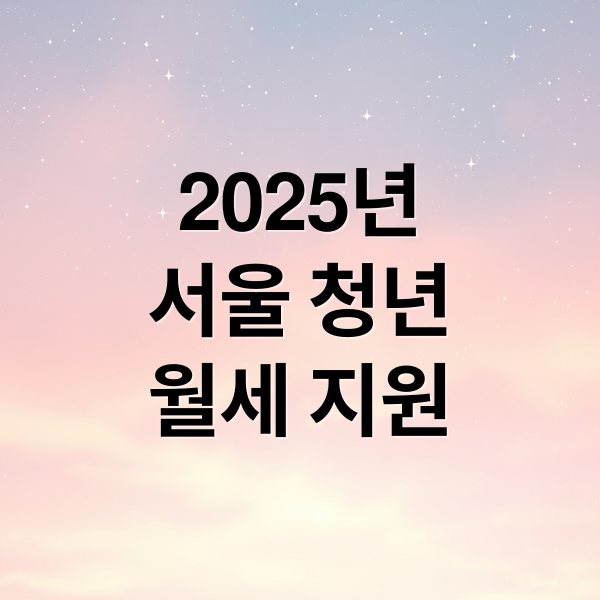 2025년
서울 청년
월세 지원 (청년월세지원)