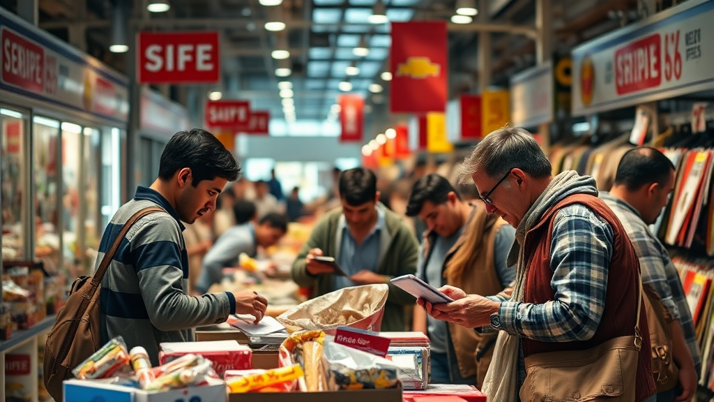 온라인 중고 거래 현황 및 소비자 반응 (realistic 스타일)