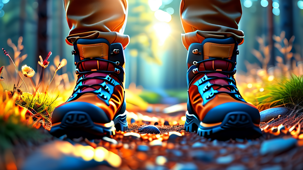 족저근막염 예방을 위한 등산화와 발 건강 습관 (realistic 스타일)