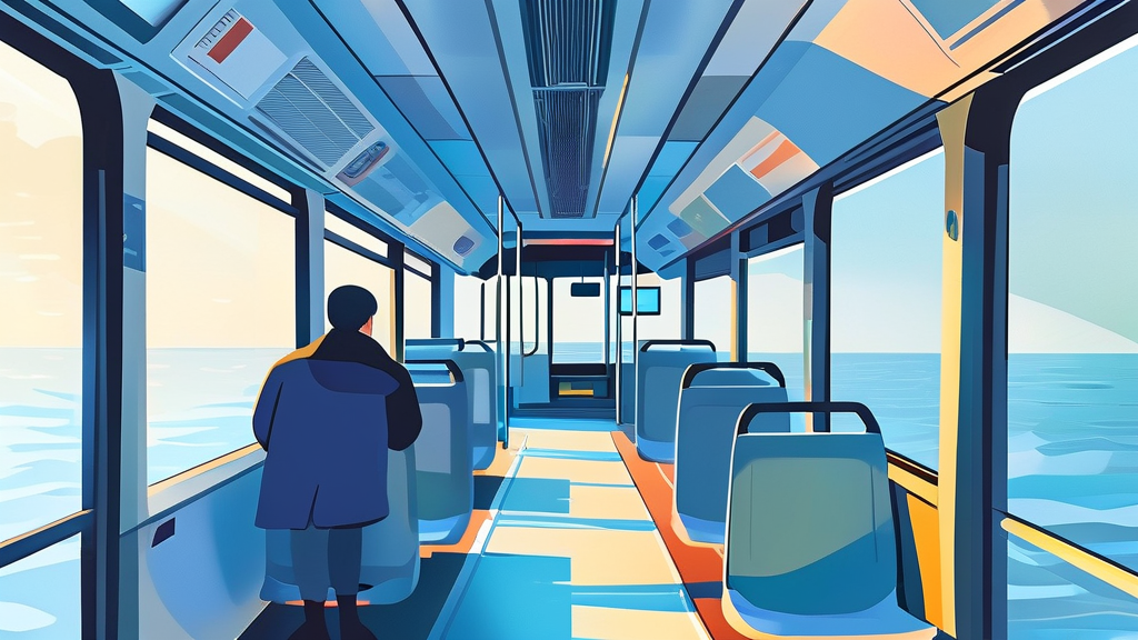 여행의 시작과 끝: KTX 남해선 정보 (watercolor 스타일)