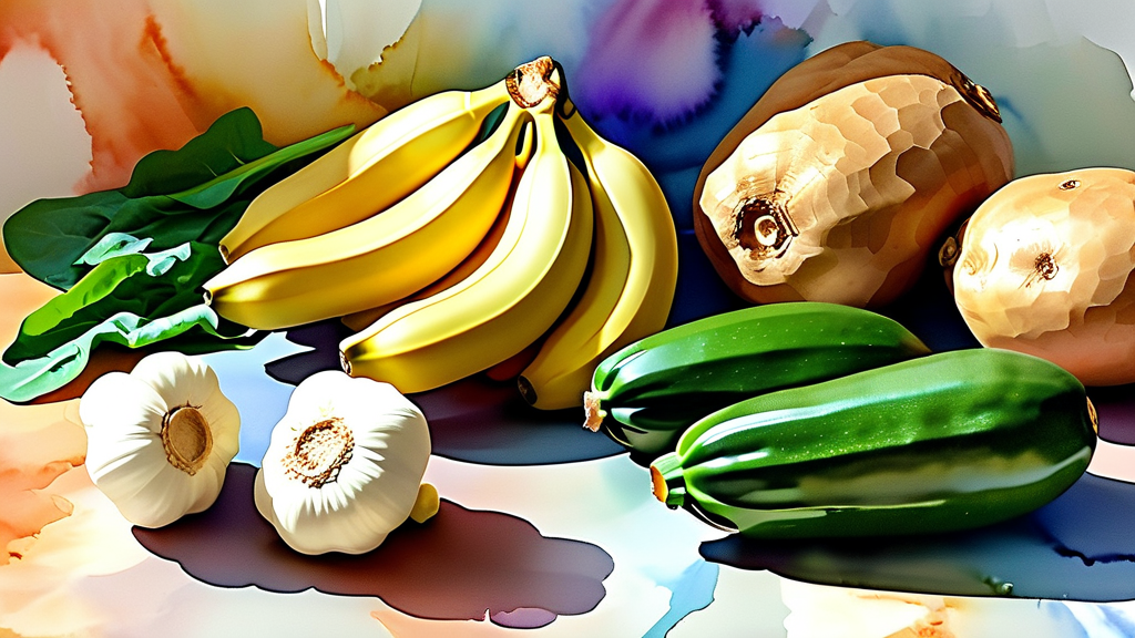 칼륨 섭취를 늘리는 실천 팁 (watercolor 스타일)