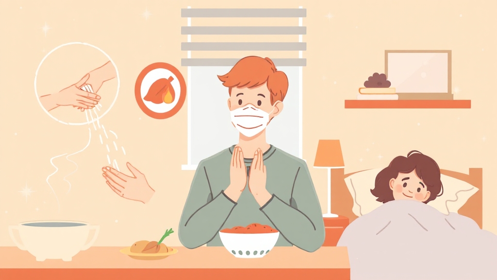 독감 예방, 생활 습관도 중요! (illustration 스타일)