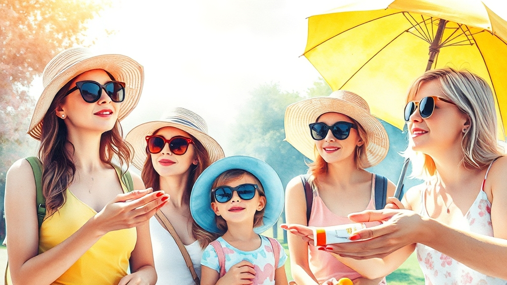 자외선 차단, 생활 습관으로 완성 (watercolor 스타일)