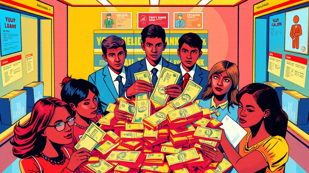 청년대출 신청 절차 및 서류 (popart 스타일)