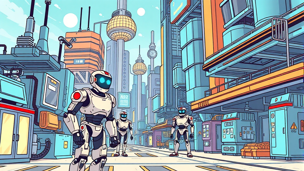 피지컬 AI와 휴머노이드 로봇 (cartoon 스타일)