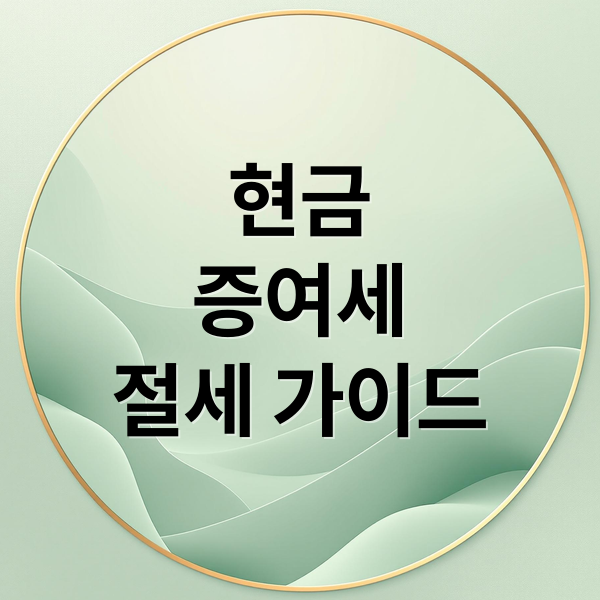 현금
증여세
절세 가이드 (현금 증여세 안 걸리는 법)