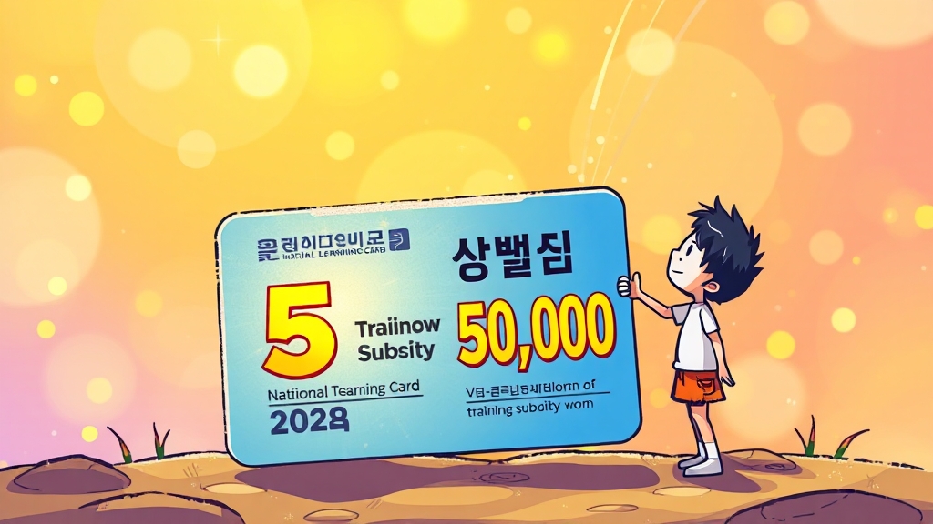 훈련비 지원 금액 및 추가 혜택 (cartoon 스타일)