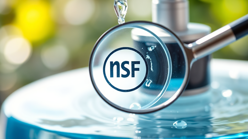NSF 인증 마크, 어떻게 확인할까요? (realistic 스타일)