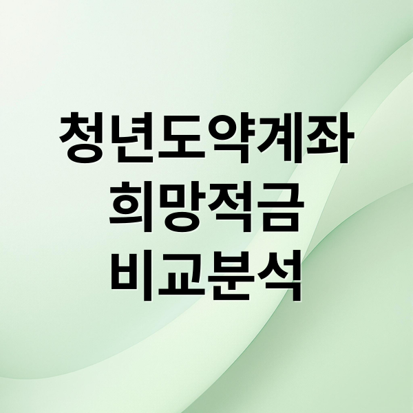 청년도약계좌
희망적금
비교분석 (청년도약계좌 청년희망적금 비교)