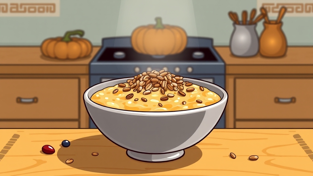 호박죽 칼로리 & 다이어트 효과 (cartoon 스타일)