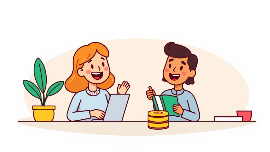 모임통장, 이것만은 꼭 알아두세요 (기능 & 혜택) (cartoon 스타일)