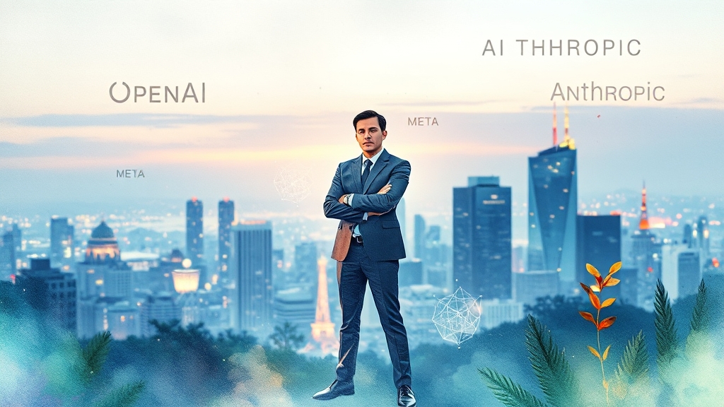 AI 인재 확보 경쟁, 경쟁사 동향은? (watercolor 스타일)