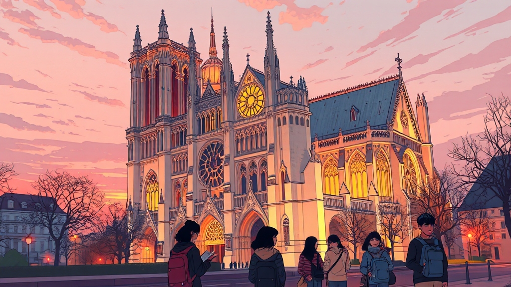 관람 팁: 주의사항, 오디오 가이드, 기념품 (cartoon 스타일)