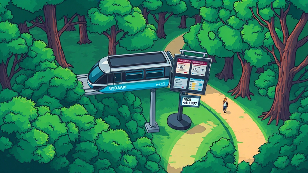 입장료 및 모노레일 요금 활용법 (cartoon 스타일)