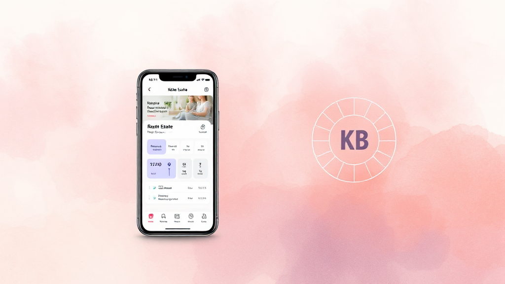 KB부동산: 아파트 시세 조회의 핵심 플랫폼 (watercolor 스타일)