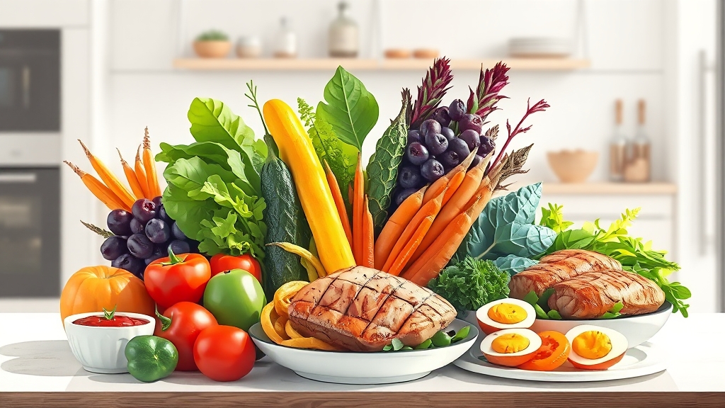 아침, 점심, 저녁 식단 구성 (illustration 스타일)