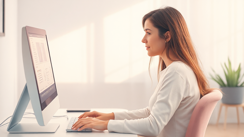 바른 자세, 쾌적한 환경! (watercolor 스타일)