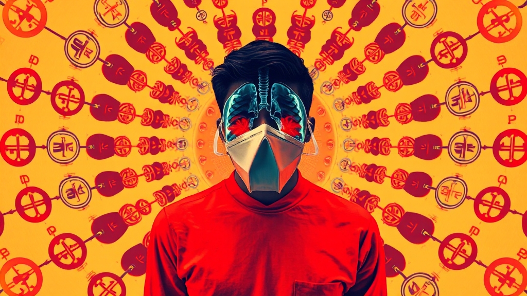 기관지염 주요 증상과 특징 (popart 스타일)