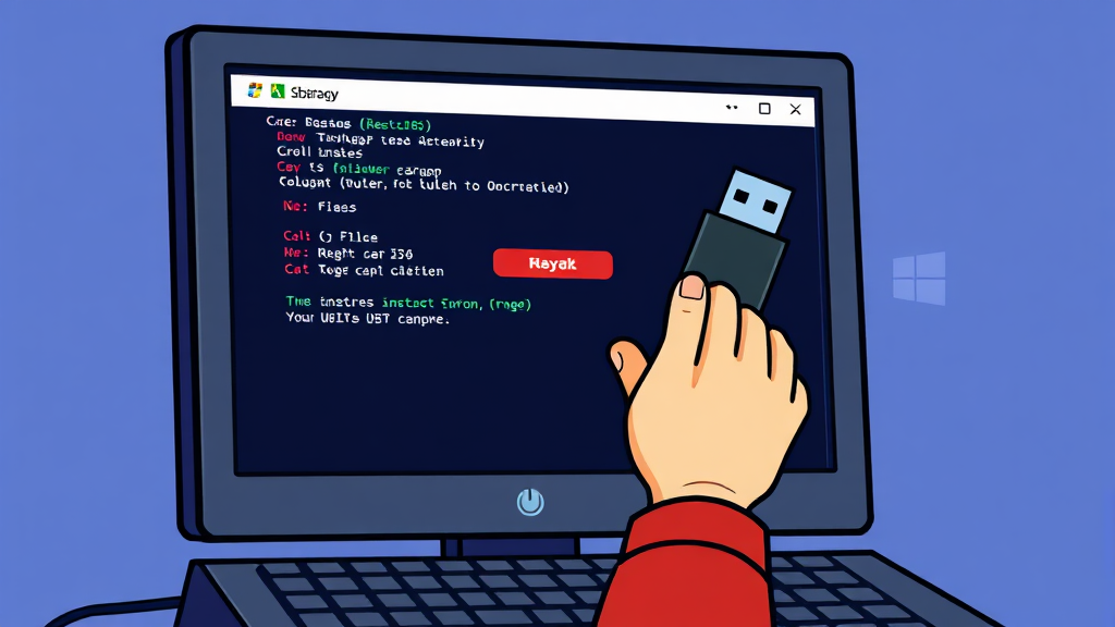 BIOS 설정 및 운영체제 설치 (cartoon 스타일)