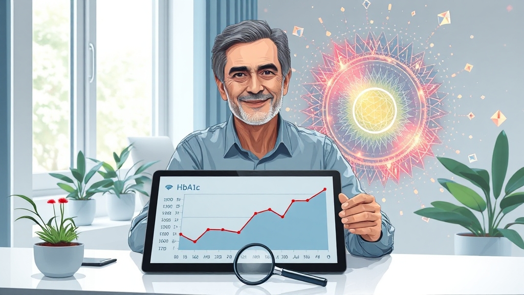 당뇨병 관리에서 당화혈색소의 역할 (illustration 스타일)