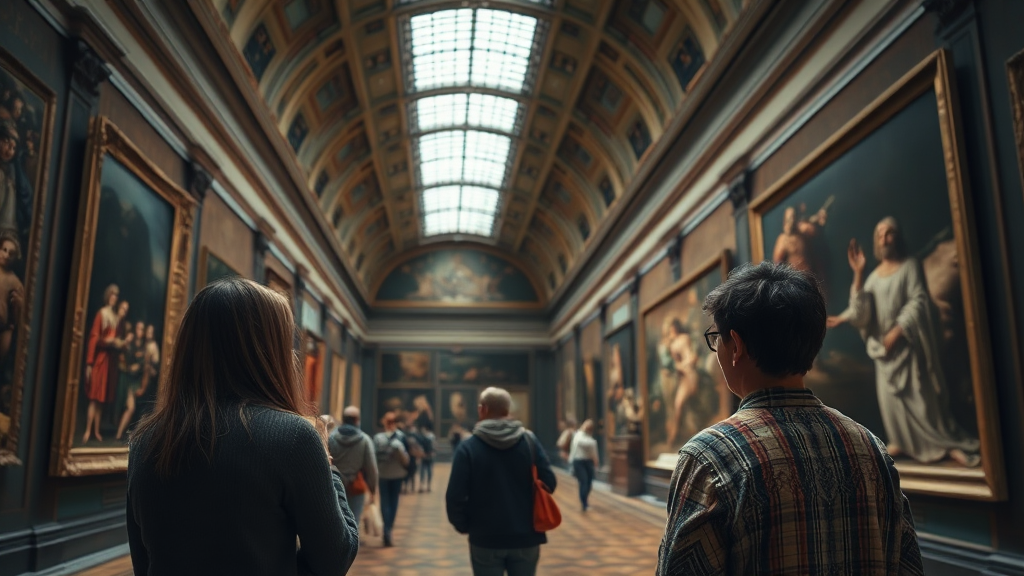 우피치 미술관 오디오 가이드 활용법 (realistic 스타일)