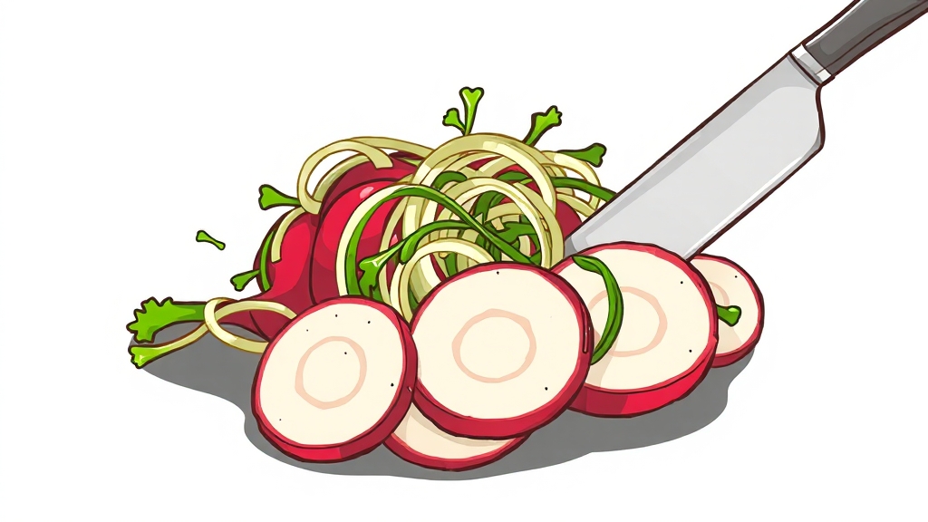 핵심은 신선한 무 고르기 (cartoon 스타일)