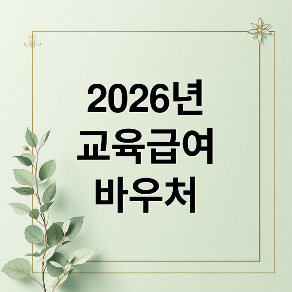2026년
교육급여
바우처 (2026 교육급여 바우처 신청)