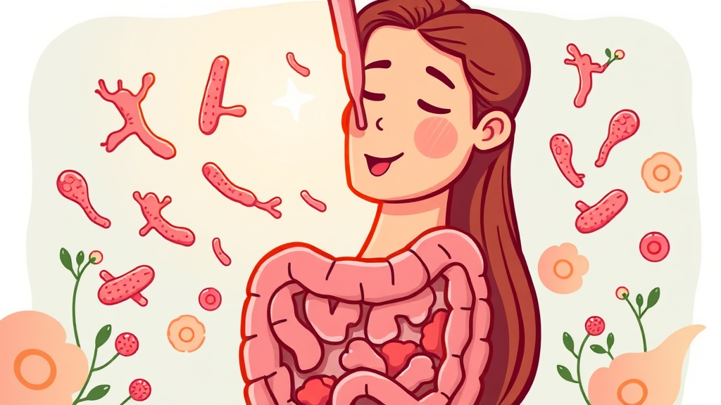 유산균과 피부 건강의 숨겨진 연결고리 (cartoon 스타일)