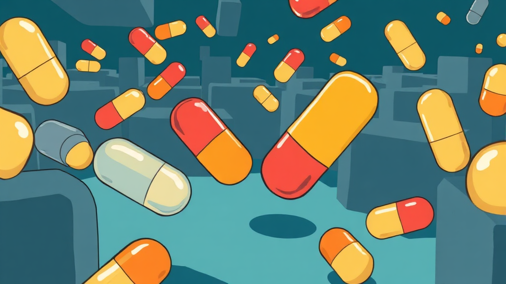 약물적 치료 접근 (cartoon 스타일)