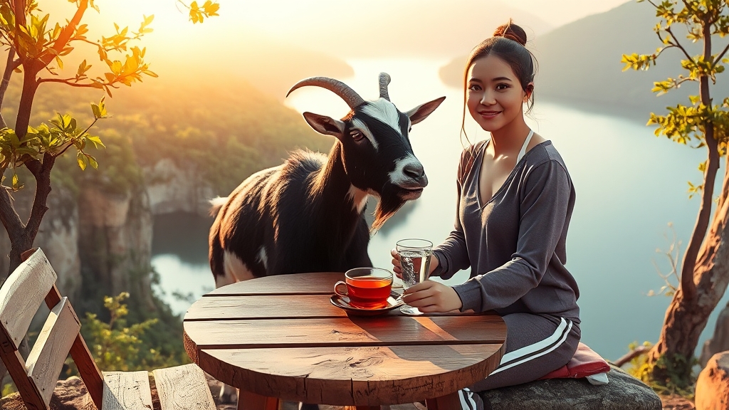 흑염소 진액, 섭취 방법은? (realistic 스타일)