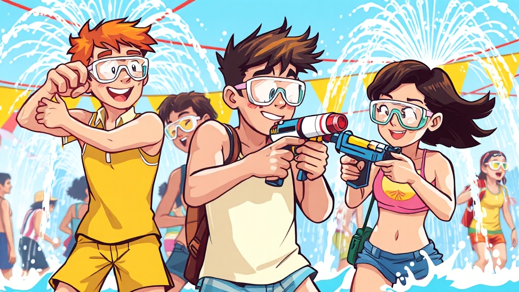 워터밤, 뭘 챙겨야 할까? (cartoon 스타일)