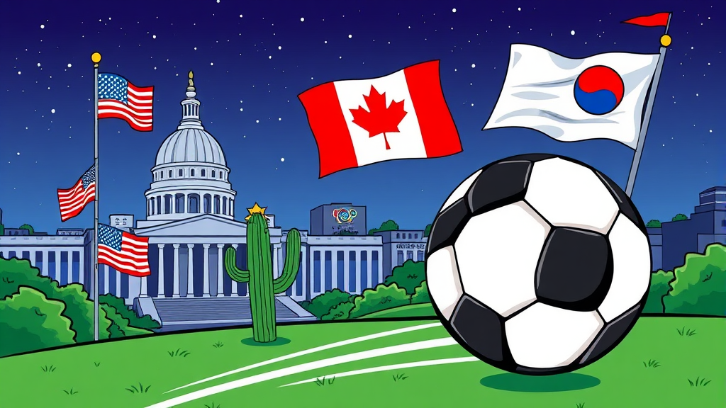 2026 월드컵 조추첨 개요 (cartoon 스타일)