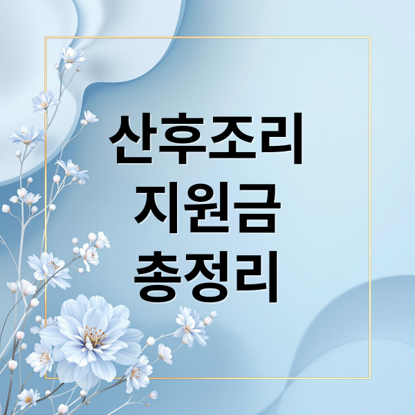 산후조리
지원금
총정리 (산후조리 지원금)