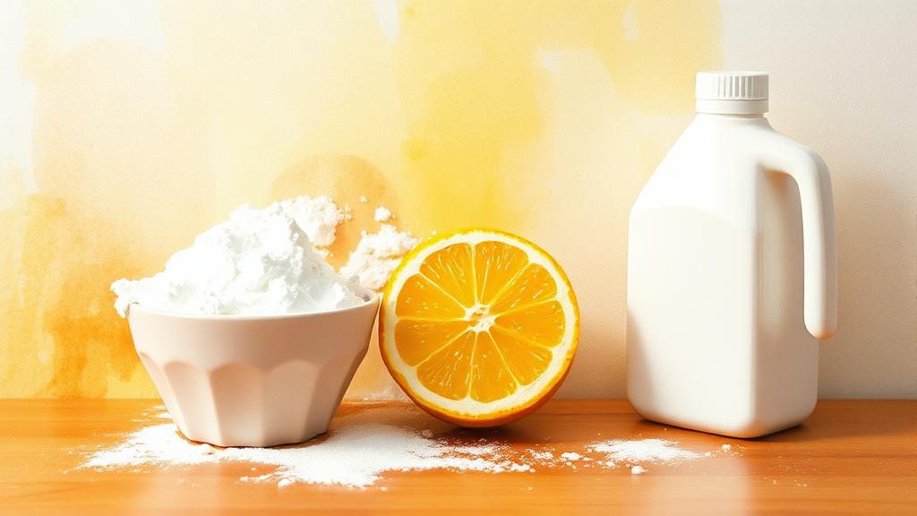 천연 세제 비교 (구연산, 과탄산소다) (watercolor 스타일)