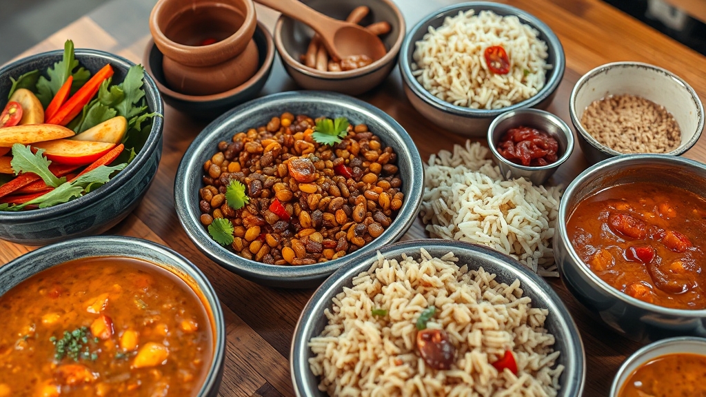 렌틸콩 활용 요리 (realistic 스타일)