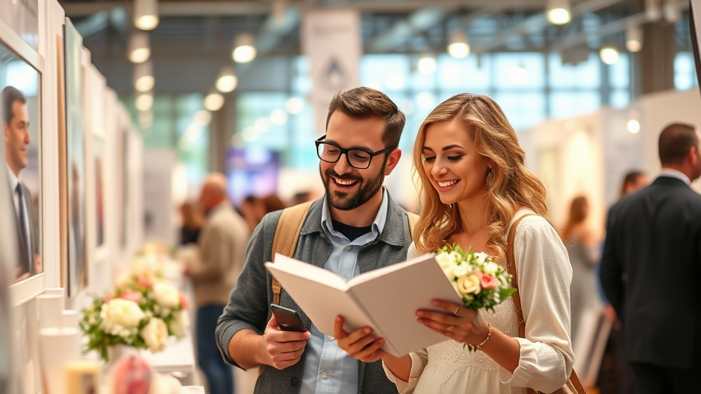 웨딩 박람회 완벽 정복: 결혼 준비 A to Z 가이드 4 성공적인 웨딩 박람회 방문을 위한 사전 준비 (realistic 스타일)