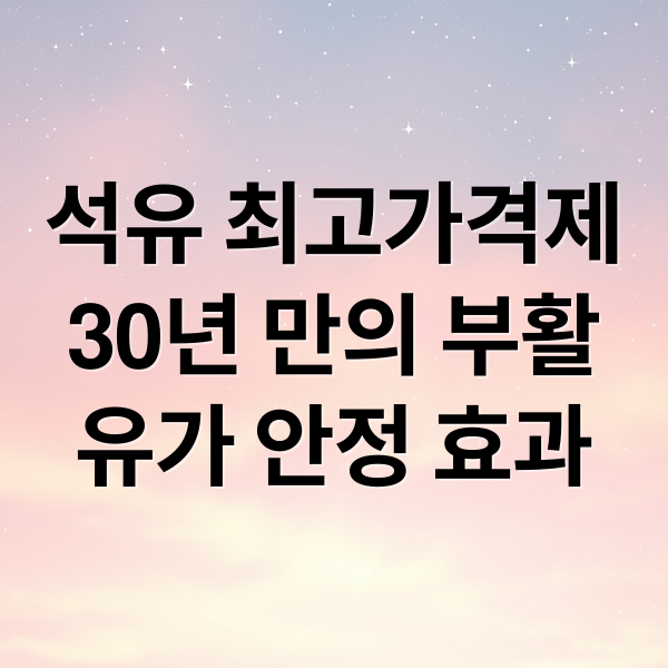 석유 최고가격제
30년 만의 부활
유가 안정 효과 (석유 최고가격제 보전 기준)