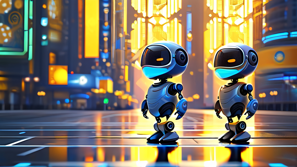 산업 및 기술 트렌드: AI와 디지털 화폐의 미래 (realistic 스타일)