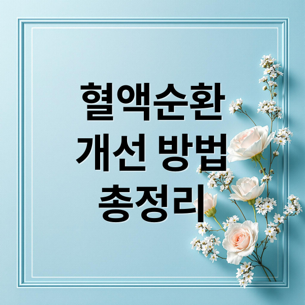 혈액순환
개선 방법
총정리 (혈액순환 개선 영양제 추천)