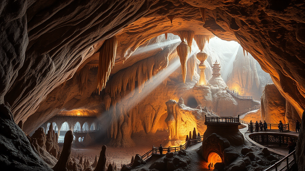 성류굴의 탄생: 동굴은 어떻게 만들어졌을까? (realistic 스타일)