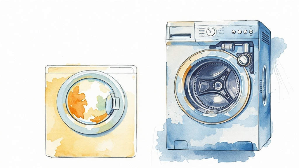 청소 관련 제품 & 서비스 비교 (watercolor 스타일)