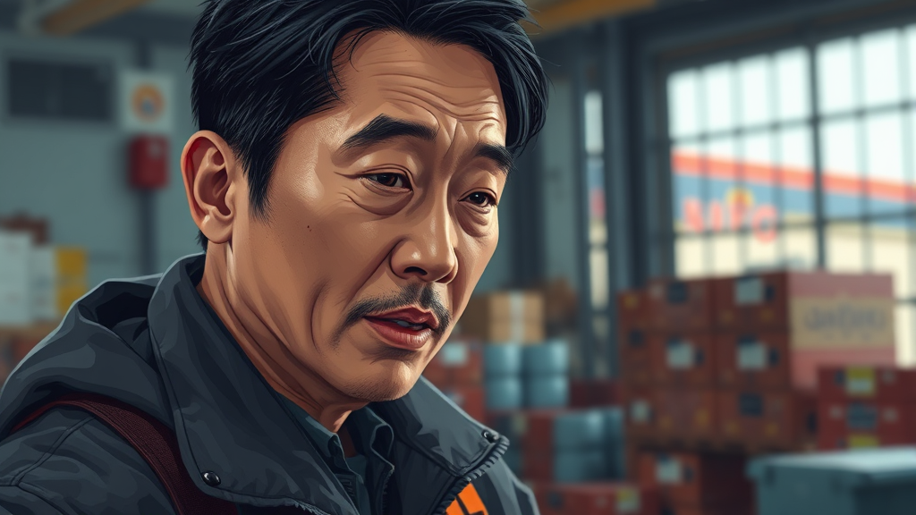 임주환의 쿠팡 물류센터 근무 사실과 배경 (realistic 스타일)