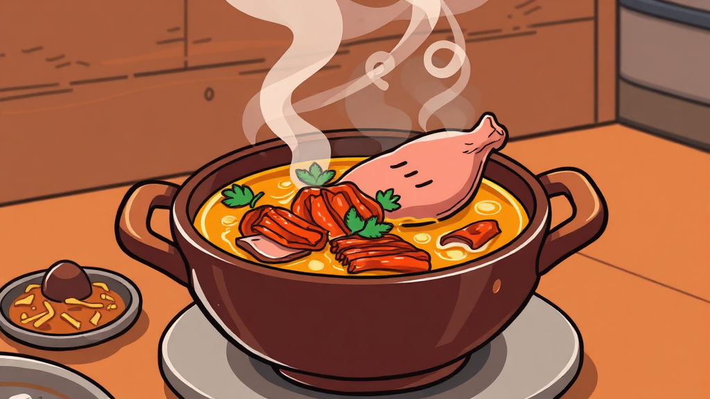김치찜 황금 레시피 (cartoon 스타일)