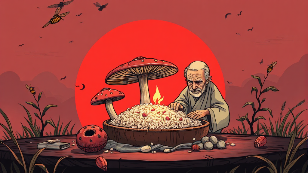 상황버섯쌀, 부작용 및 주의사항은? (illustration 스타일)