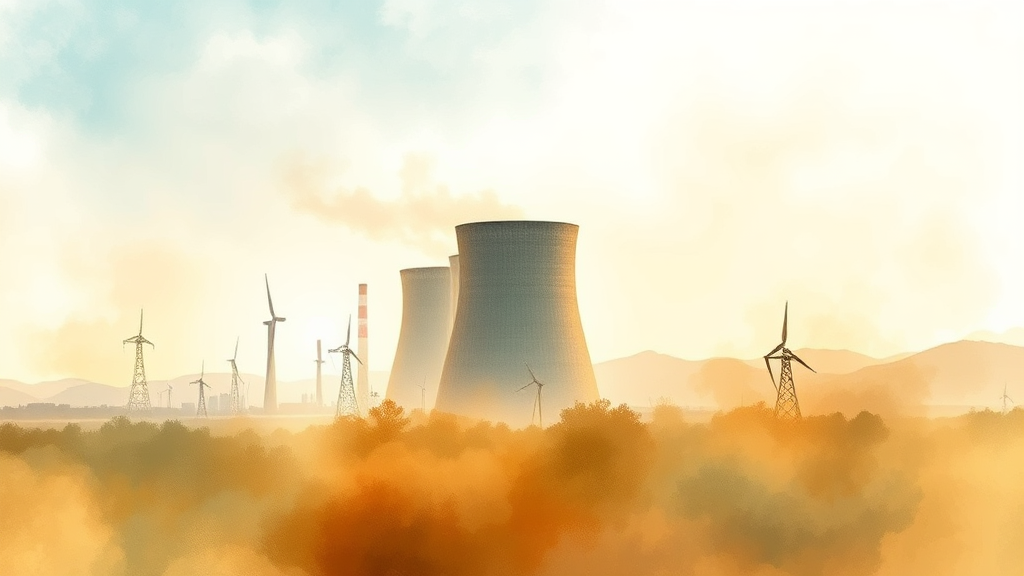 원자력 발전 관련주 투자 전략 및 전망 (watercolor 스타일)