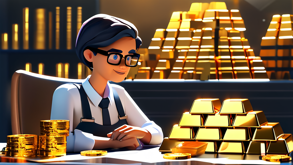 금 선물 투자, EZ스퀘어 최소 증거금으로 첫걸음 떼기 (illustration 스타일)