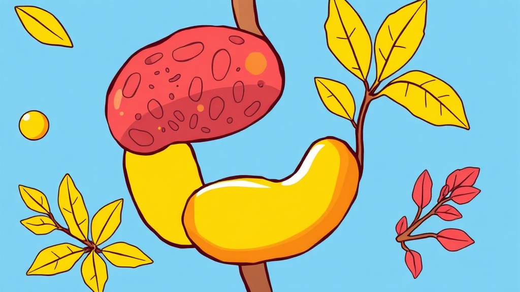 매스틱, 위염에 어떻게 작용할까? (cartoon 스타일)