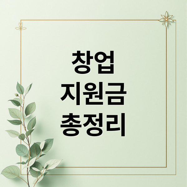 창업
지원금
총정리 (개인 창업 지원금 100%)