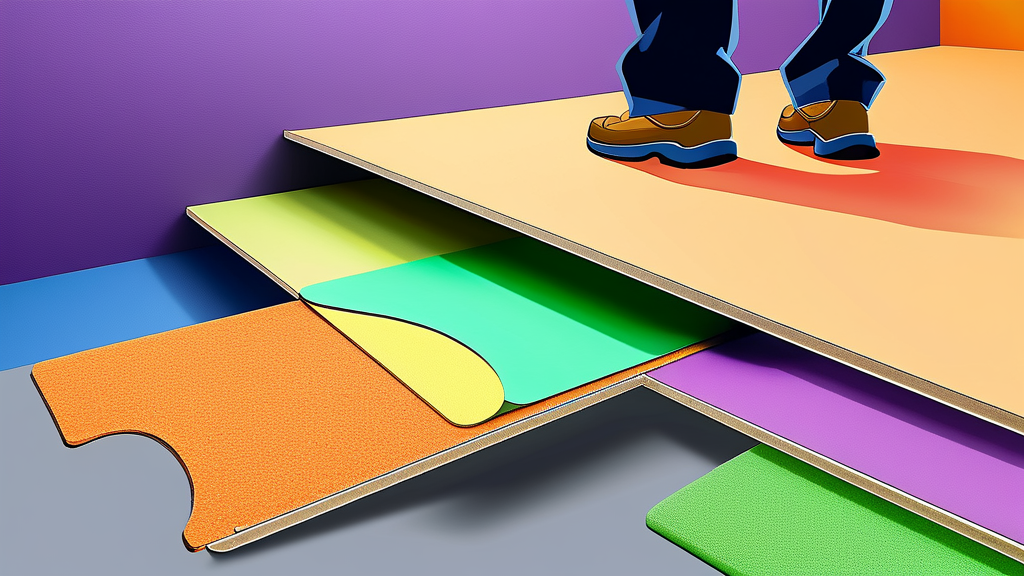 다양한 층간소음매트 종류와 특징 비교 (cartoon 스타일)