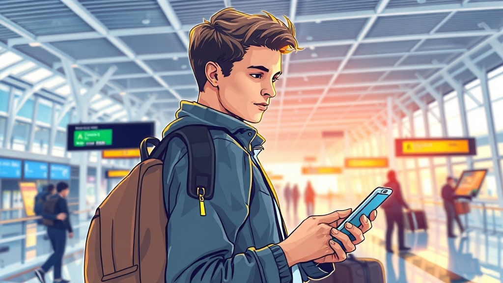 공항 이동 꿀팁: 공항버스 예약 (illustration 스타일)